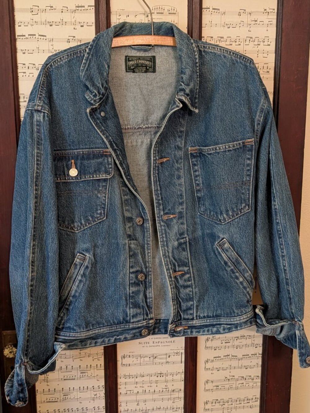 Vintage Ralph Lauren, Polo Country 100% Cotton Denim Jacket, Mens Small, Unisex